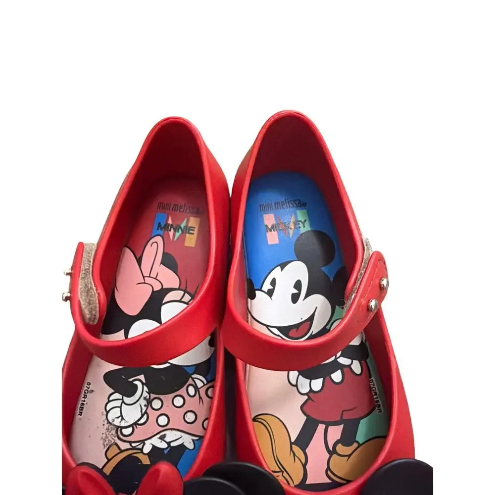 Mini Melissa Ultragirl + Disney Twins Mary Jane flats in red toddler size 10